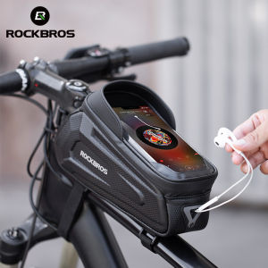 ROCKBROS Rainproof Bike Bag Touch Screen Bicycle Bag Shockproof Reflective Cycling Frame Front 8.0 Phone Case
