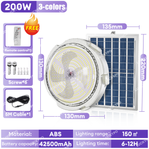 【BUY 1 GET 3】3000W Solar Ceiling Light Indoor solar lights with solar panel original LED 3-colors lamp 1500W 1200W 900W Outdoor waterproof IP67 Dust and mosquito prevent Automatically up Dimmable Remote Control surport COD 30-Years Warranty 2025NEW YESQ