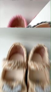 FATHARANI Sepatu Bruak Pita Laser Kupu - Sepatu Pesta Anak Perempuan Usia 1-3 Tahun (Ukuran 22-30)