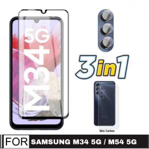 PROMO PAKET 3 IN 1 Tempered Glass Samsung Galaxy A25 4G / A25 5G / A15 4G / A15 5G 2023 / M34 5G / M54 5G / S23 FE 5G / A05 / A05s 2023 / A14 5G / A04s 2022 Premium Screen Guard Anti Gores Kaca Full Cover
