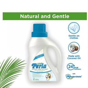 Perla Natural Fabric Softener 900ml + 150ml FREE | Coconut Oil | Hypoallergenic | Gentle on Clothes