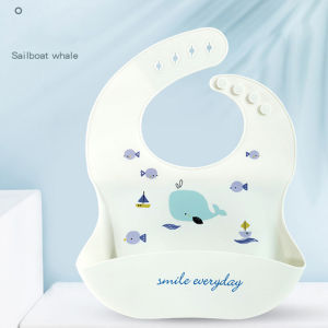 Waterproof Baby Bibs Soft Silicone with Pocket