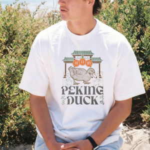 [Local Stock] VCC Beijing Peking Duck Chinese Food Lovers TShirt Vintage Sinicism China Style Graphic Printed T Shirt Short Sleeve Cotton Tees