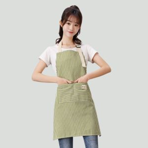 W0AGZ4J2 Sleeveless Kitchen Aprons Cotton Linen Breathable Cooking Apron Fashion Oil-proof Women Overall Apron