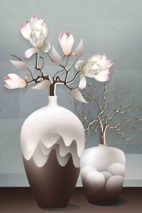 Tranh dán tường 3D Cửu Ngư Quần Hội kt 70cm*1m2