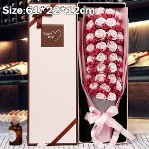 51pcs Artificial Flowers Bouquet Valentines Day Gift Roses Soap Flower Gift Box For Holiday Gifts