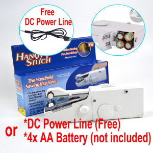 【Free Power Line】Hand-Held Mini Portable Multifunction Electric Sewing Machine Portable Needlework Cordless Hand-Held Clothes Quick Sewing Machines