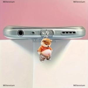 [COD] Millennium 2D Acrylic phẳng bụi động vật cắm cho iphone và Type-C nối bụi cắm Mặt dây treo trang trí