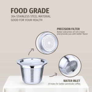 【i Cafilas】[HLB06] Reusabled Coffee Capsule Stainless Steel Refillable Espresso Coffee Crema Maker Pods for Nespresso machine mijia Xiaomi S1201 S1301SCISHARES1104