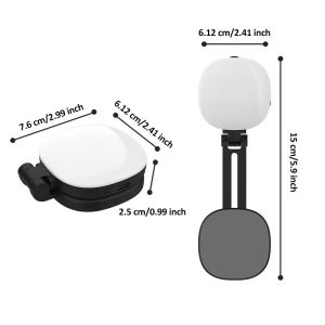 Rechargeable LED Magnetic Selfie Light with Mirror 3 Adjustable Lighting Effects Portable and Foldable Design