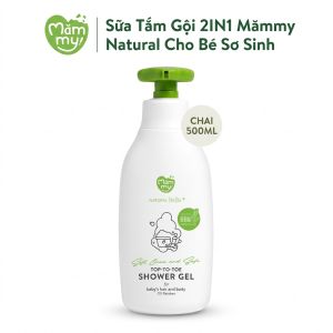 Sữa Tắm Gội Mămmy Natural BéBé 2in1 Cho Bé Sơ Sinh & Trẻ Nhỏ – Dịu Nhẹ Làm Sạch Da Tóc Dưỡng Ẩm – Chai 500ml
