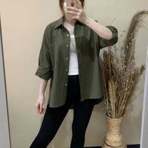 Kemeja Wanita Linen Polos Oversize - Kemeja Oversize Linen Olivia Shirt