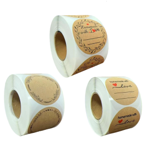 500 cái/cuộn giấy kraft nhãn niêm phong sticker cho bánh bao bì số lượng lớn sử dụng Món quà sáng tạo embellishments và ghi nhãn nhà