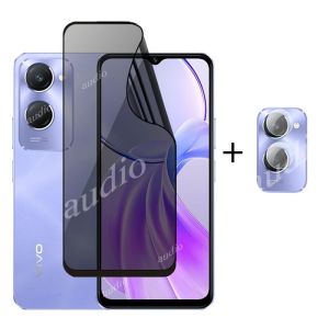2in1 Front Lens Private Hydrogel Film For Vivo Y28s 5G 2024 Full Coverage Soft Privacy Screen Protector for Vivo Y28S Y 28s Y28 S VivoY28s 5G Camera Lens Protection Front Glass