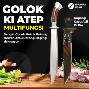 Golok Multifungsi Ki Atep Pisau Sembelih Hewan Potong Daging Super Tajam - Juragan Pisau