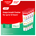 NEW Colgate Total Breath Health Antibacterial Toothpaste, Keeps Breath Fresh, 150g Pack of 4. 