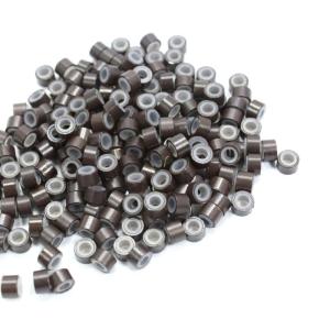 500 Pieces Hair Extension Mini Rings with Silicone Lining Practical Aluminum Beads Invisible Hair Connectors