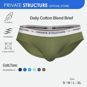 Private Structure Men Cotton Soft Brief PrimeLift Underwear Seluar Dalam Lelaki - Tactical Green 4630