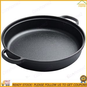 [CY] 8.7/9.8/11/11.8 Inch Frying Pan Pre-Seasoned Griddle Iron for Bread Baking