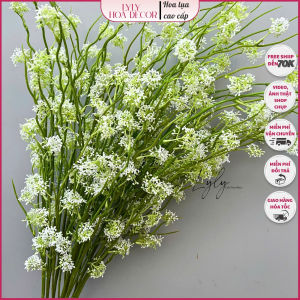 Cành Tuyết Mai Bó Hoa Cắm Giỏ Trang Trí Tiệc. Hoa Lụa Decor