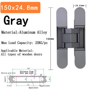 2PCS Invisible Door Hinges Hidden Door Hinges Hidden Adjustable Cross Wooden Door Outward Opening Hidden Door Hinges