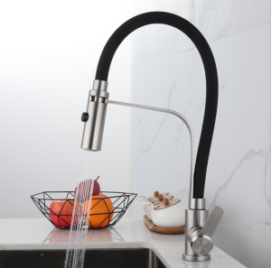 Kitchen Faucet Basin Sink Faucet 304 Stainless Steel Mixing Faucet With Pull Out Sink Tap Spray Hose Hot Cold Water Tap