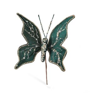 SIRENXI Kim tuyến Cây thông Noel hình bướm đính kim tuyến Nhung Làm thủ công Cành trang trí bướm bằng vải Trang trí cảnh quan Thực tế Đồ trang trí bướm Giáng sinh Trang trí nhà cửa
