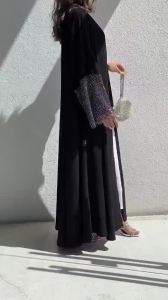 Ramadan Arab cardigan abayas maxi dress robe women wear robe Muslim abaya Malaysia abaya Muslimah Fashion Dubai Islamic abaya cloak㏇X0414
