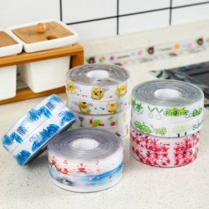 LITUILI MALL ไม่ซึมน้ำ แผ่นกันน้ำสำหรับอ่างล้างจาน แบบติดเอง ป้องกันเชื้อรา แผ่นติดผนังขอบอ่างล้างจาน 3.2ม3.8ซม หนาขึ้น แถบปิดผนึกอ่างล้างจาน ห้องน้ำ