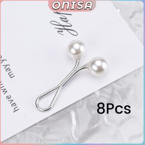 Onisa Jeans Skirt Waist Invisible Clip Detachable Fixed Buckle Headscarf Clamp Sweet Pearl Style 8Pcs/pack