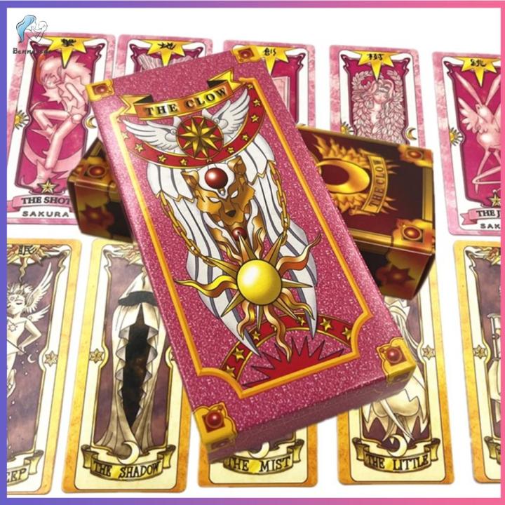 BENNETTGC 56pcs Pink/Yellow Captor Sakura Card Boxed Big Size Anime ...