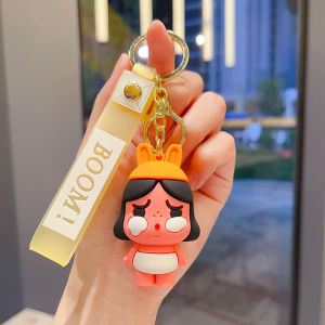 卡通泡泡玛特哭娃钥匙扣公仔挂件可爱情侣背包汽车钥匙链礼品批