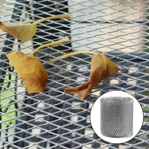 1 Roll of Leaf Filter Net for Roof Drainage Aluminum Alloy Gutter Guard to Prevent Clogging Gutter Protection Cover Diamond-Shaped Aluminum Mesh Stretchable Anti-Clogging Aluminum Sheet Mesh