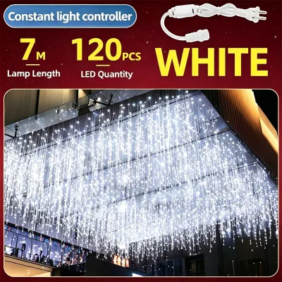 JOMO Christmas Light BUY 1 TAKE 1 220V LED Waterfall Icicle Outdoor String Light IP67 Waterproof Extendable 60cm Drop Hanging Lamp For House Eaves Mall Shop Wedding Holiday Backdrop Party Balcony Decor