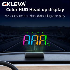 EKLEVA Color HUD Dual Data Car Head-Up Display M2S Windshield Display Screen Meter Speed MPH KMH Car Electronics Accessories