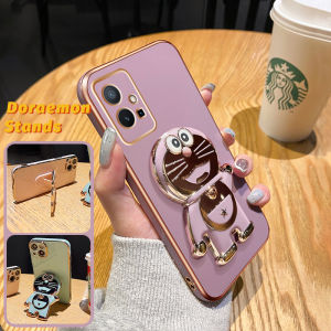 Casing Ponsel untuk VIVO Y55 Y75 5G Y55s 5G Y33s 5G Y33E 5G Y52T 5G Y30 5G IQOO U5E IQOO Z6 5G Case sarung HP desain Phone Stands baru pola Doraemon lucu kartun Cases pola lapisan tipis melindungi Kesing tahan Casing guncangan Softcase