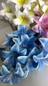 Lily semi latex 3 kuntum bunga artificial premium