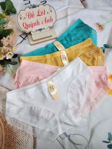 COMBO 10 Quần Lót Thông Hơi Phối Họa Tiết Đuôi Ren [9933] Size 40 - 50 Kg CO GIẢN THOÁNG MÁT _Đồ Lót Quỳnh Anh