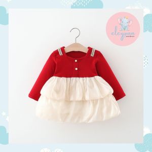 Dress Mini Lengan Panjang Import Baju Terusan Anak Perempuan Cewek