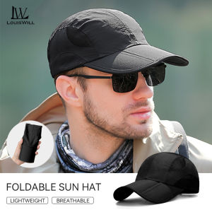 LouisWill Sun Cap Baseball Hat Sun-proof Hat Casual Sun Hats Portable Baseball Cap Large Brim Cap Sun Protection Cap UV Protection Hats for Summer Outdoor Travel Foldable Storage
