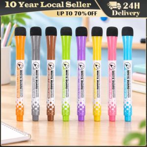 1 Set School Classroom Supplies Magnetic Erasable Whiteboard Pens Markers Dry Eraser Pages Childrens Drawing Pen Board Markers