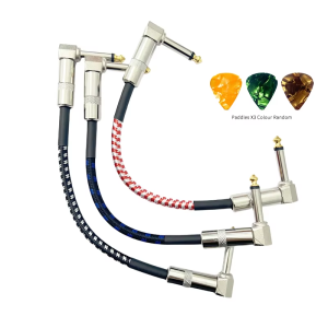1Pc Guitar Effects Connection Cable 6.35 Guitar Effects Pedal Connection Cable shielded 15 cm Cloth Guitar Parts