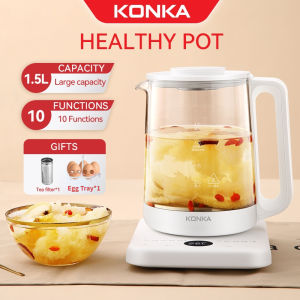 KONKA  [3 Pin Plug] 10 Functions Multifunction Health Pot 1.5L Glass Automatic Electric Kitchen Cooker Soup Pot Boiler 800W with tea filter养生壶汤锅