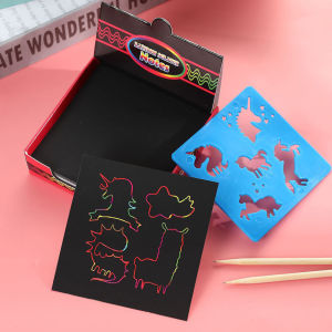 Scratch Note Magic Color Rainbow Kertas Gambar Gosok Mewarnai Anak Magic Scratch (1 Set Isi 100)