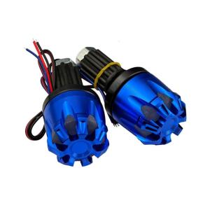 Weatherproof Motorcycle Handlebar End Cap with Adjustable LED Modes Easy Installation Metal Plastic Construction