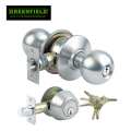 Greenfield Double Cylinder Knob Comboset Satin Stainless Steel Finish (US32D) - Door Hardware & Locks. 