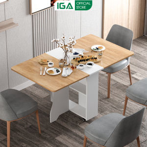 Bàn ăn thông minh IGA có kệ để đồ dễ dàng di chuyển với bánh xe 360 thương hiệu IGA - BATM5