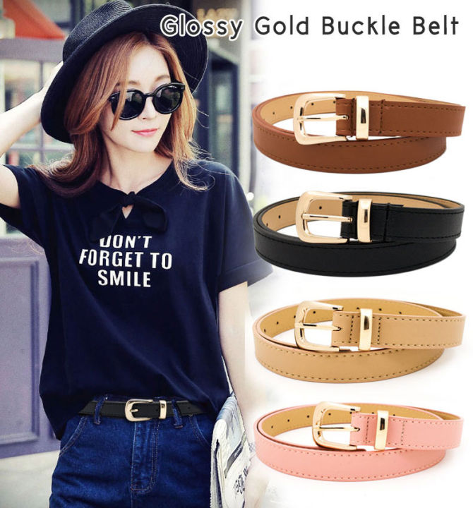 Elitrend [Glossy Gold Buckle Design] Classy Female Women Leather