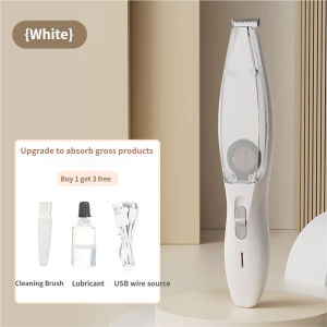Lovinland Pet Omana 2 in 1 Portable Dog Grooming Vacuum Clipper Kit Low Noise Rechargeable Powerful Suction 99% Pet Cat Pet Hair Trimmer Shaver