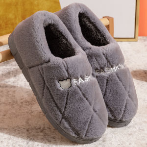 Mens womens styles cotton slippers non slip home package plush indoor solid color warm slipper
